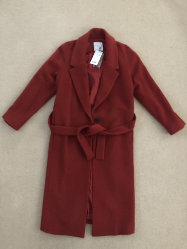Mango red belted wool - red,