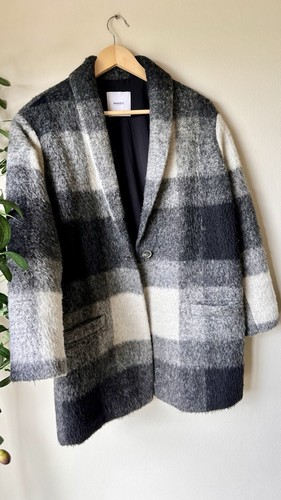 Mango suit grey checked wool - suit,