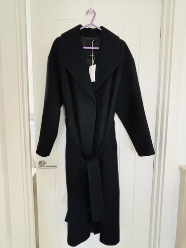 Mango women black long wool - long,