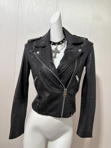 Mango black genuine - genuine, leather
