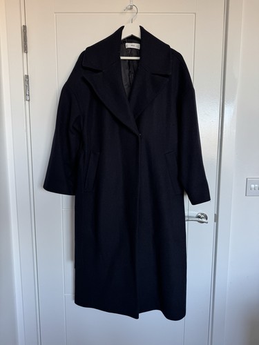 Mango women navy wool coat - women’s,