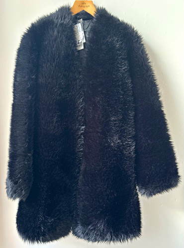 Mango black faux fur - mango,