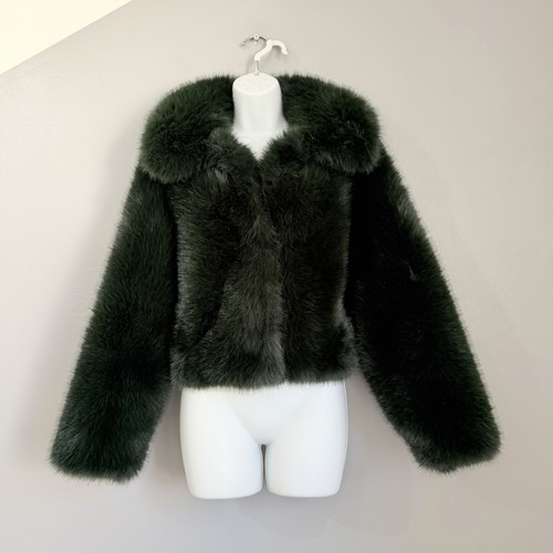 Mango green fur effect coat - mango,