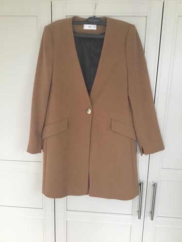 Mango coat collarless - coat, lined
