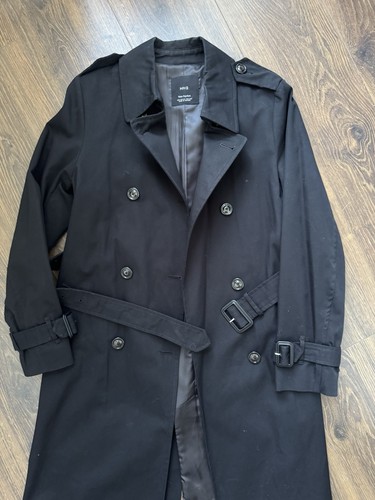 Mango black trench coat size - black,