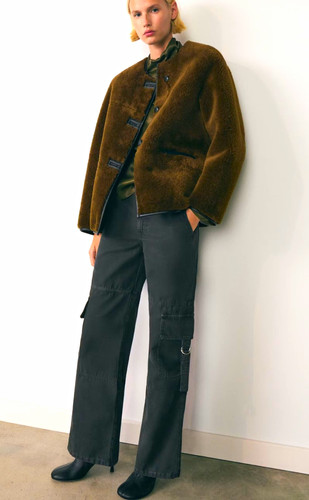 Mango faux fur coat with - mango,