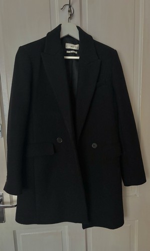 Mango black wool blend double - wool,