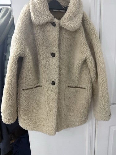 Mango borg teddy coat size - borg,