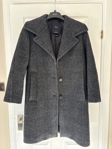 Mango wool blend grey - , check