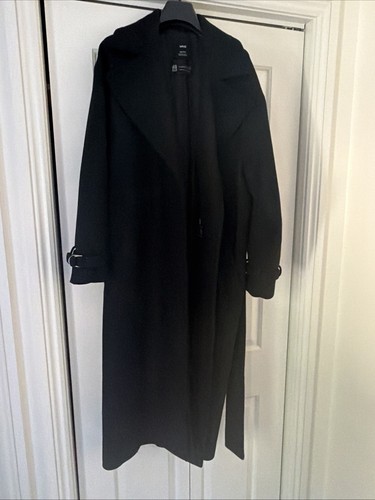 Mango black wool coat - wool,